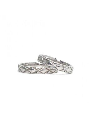 Chanel Quilted Coco Crush Ring Silver Wedding Pair Marriage